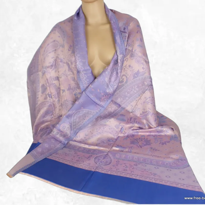 Châle écologique en bambou bleu vieux rose - Châle en Bambou écologique