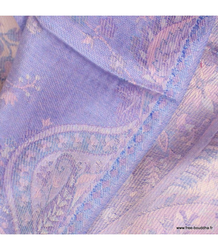 Châle en fibre naturelle de bambou – réversible artisanal