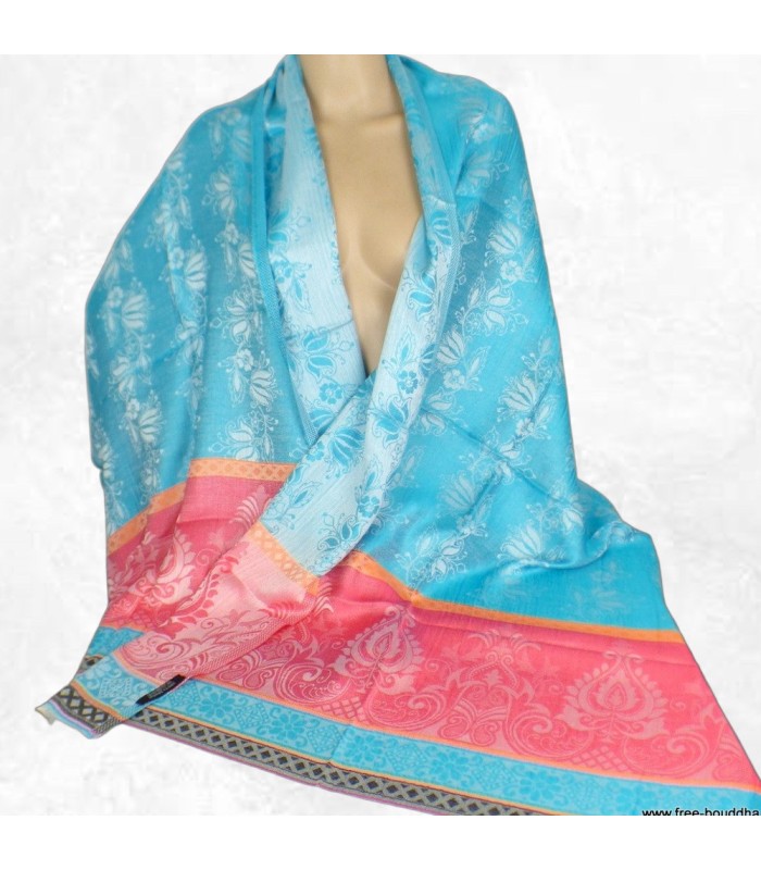 Châle en fibre naturelle de bambou – réversible artisanal