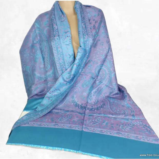 Châle écologique en bambou turquoise rose - Châle en Bambou écologique