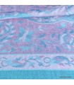 Châle en bambou rose turquoise- léger et très chaud