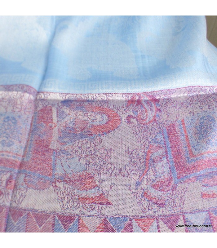 Châle écologique soie de bambou bleu prune