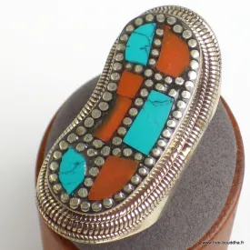 Bague tibétaine népalaise forme foetus taille 59 - Bagues tibétaines bouddhistes