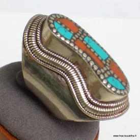 Bague tibétaine népalaise forme foetus taille 59 - Bagues tibétaines bouddhistes