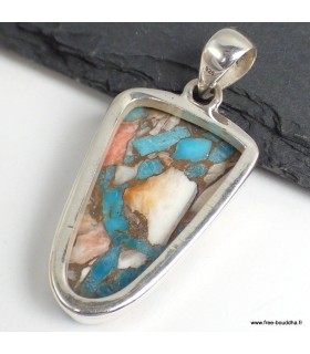 Pendentif Turquoise Spiny Oyster Authentique – Argent 925 certifié