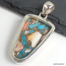 Pendentif Turquoise Spiny Oyster semi-oval - Bijoux en Turquoise Spiny Oyster