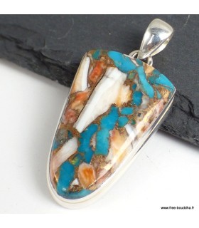 Pendentif Turquoise Spiny Oyster Authentique – Argent 925 certifié