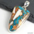 Pendentif Turquoise Spiny Oyster semi-oval - Bijoux en Turquoise Spiny Oyster