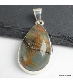 Pendentif goutte Calcite Luminaire – Pierre rare en argent 925