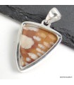 Pendentif triangulaire Jaspe Faon – Pierre rare en argent 925
