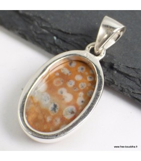 Pendentif Jaspe Faon Véritable – Bijou argent 925 poinçonné