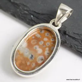 Pendentif Jaspe Faon oval - Pendentifs pierres naturelles