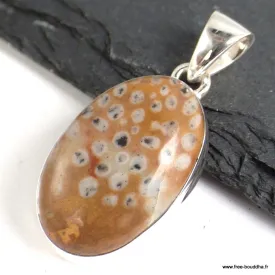 Pendentif Jaspe Faon oval - Pendentifs pierres naturelles