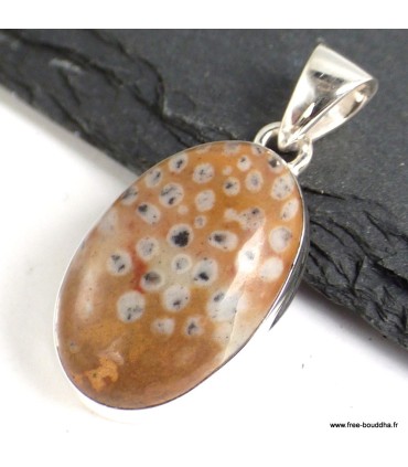 Pendentif Jaspe Faon Véritable – Bijou argent 925 poinçonné