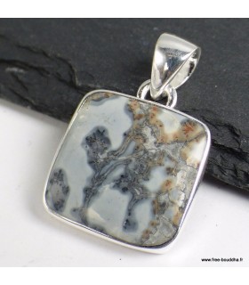 Pendentif Jaspe Maligano Véritable – Bijou argent 925 poinçonné