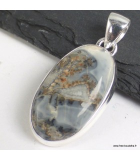 Pendentif Jaspe Maligano Authentique – Argent massif 925