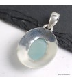 Pendentif Calcédoine d’eau Authentique – Argent 925 certifié