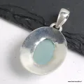 Pendentif Calcédoine d'eau forme ovale - Bijoux en Calcédoine d'eau