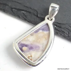 Pendentif marquise Opale flamme violette asymétrique - Bijoux en Opales
