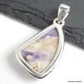 Pendentif marquise Opale flamme violette asymétrique - Bijoux en Opales