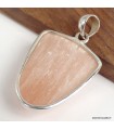 Pendentif Sélénite orange Authentique – Argent 925 certifié