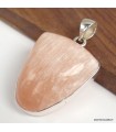 Pendentif Sélénite orange Authentique – Argent 925 certifié
