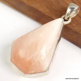 Pendentif Sélénite orange forme trapèze - Pendentifs pierres naturelles
