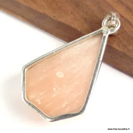 Pendentif Sélénite orange forme trapèze - Pendentifs pierres naturelles