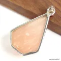 Pendentif Sélénite orange forme trapèze - Pendentifs pierres naturelles