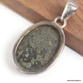 Pendentif Pyrite sur Agate ovale - Bijoux en Pyrite sur Agate