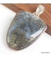 Pendentif Pyrite sur Agate véritable écusson argent 925 certificat