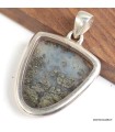 Pendentif Pyrite sur Agate bleue semi-oval argent 925 certifié