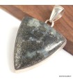 Pendentif Pyrite sur Agate triangulaire argent 925 certifié