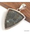 Pendentif Pyrite sur Agate triangulaire argent 925 certifié
