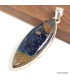 Pendentif Azurite Boulder marquise argent 925 certifié