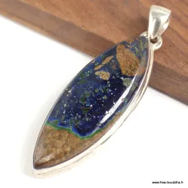 Pendentif Azurite Boulder forme marquise - Pendentifs pierres naturelles