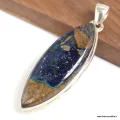 Pendentif Azurite Boulder forme marquise - Pendentifs pierres naturelles