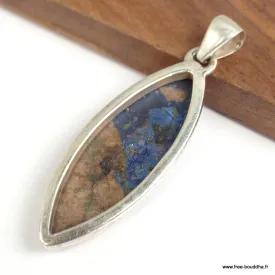 Pendentif Azurite Boulder forme marquise - Pendentifs pierres naturelles