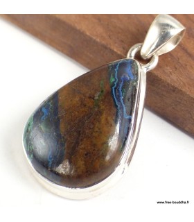 Pendentif Azurite Boulder Malachite argent 925 certifié