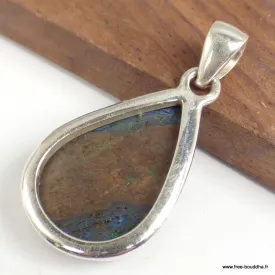 Pendentif Azurite Boulder avec traces de Malachite - Pendentifs pierres naturelles