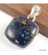 Pendentif Azurite Boulder naturelle carré argent 925 poinçonné