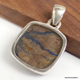 Petit pendentif Azurite Boulder carré - Pendentifs pierres naturelles