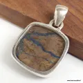 Petit pendentif Azurite Boulder carré - Pendentifs pierres naturelles
