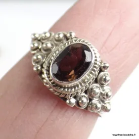 Petite bague en Quartz fumé T 54 - Bijoux en Quartz Fumé
