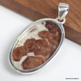 Pendentif Grenat Spessartine sur calcaire - Pendentifs pierres naturelles