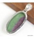 Pendentif Rubis sur Zoïzite ovale argent 925 certifié