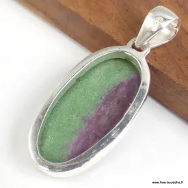 Pendentif en Rubis sur Zoïzite forme ovale - Pendentifs pierres naturelles