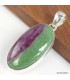 Pendentif Rubis sur Zoïzite ovale argent 925 certifié