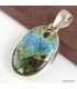 Pendentif Azurite véritable ovale argent 925 certificat