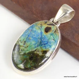 Bijou Pendentif Azurite naturelle forme ovale - Bijoux en Azurite